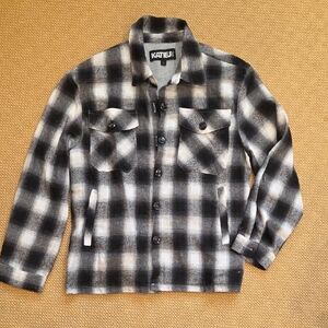 Katie J NYC Black and White Plaid Button Down Shirt